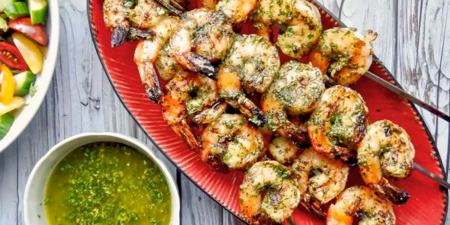 Grilled Shrimp with Chermoula (special sauce)